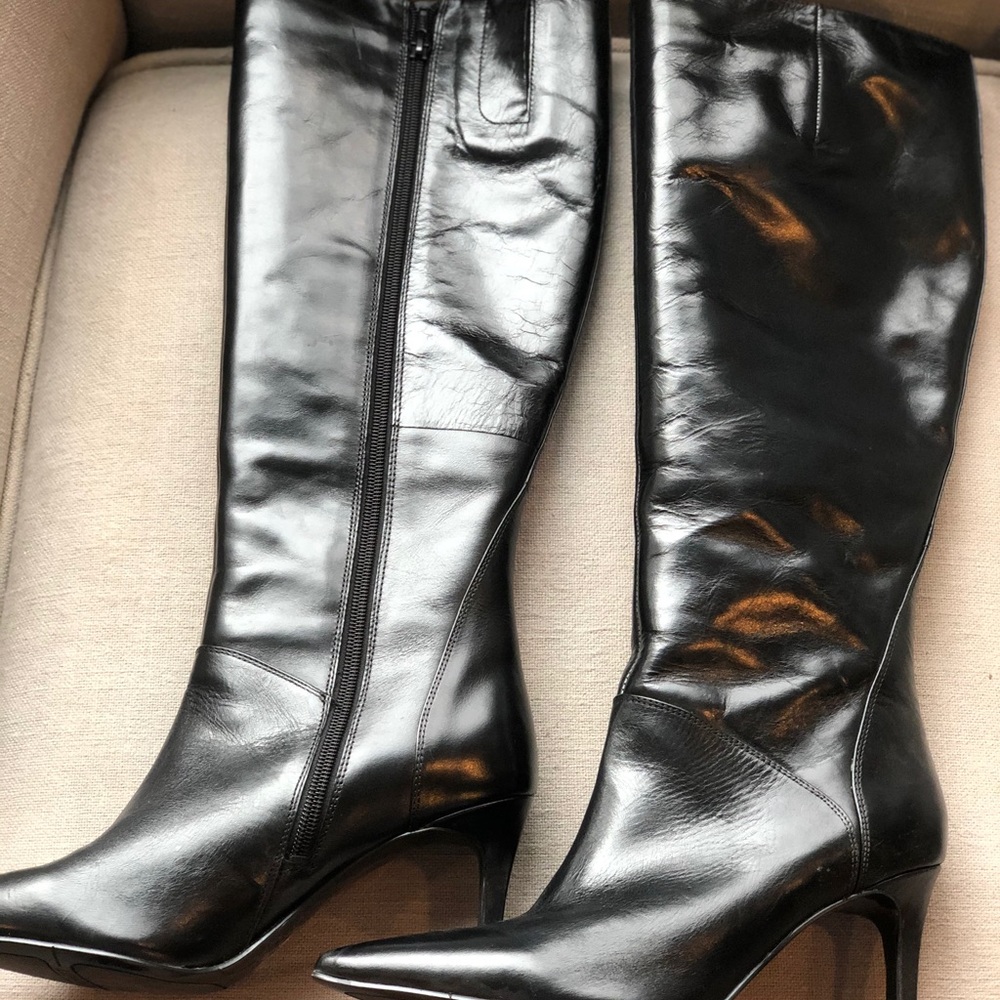 Black Nine West knee high dress boots